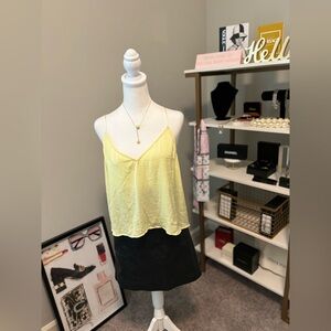 Nordstrom BP. Womens Size Medium Sheer Yellow Cropped Tank Top Camisole NWT / 3x